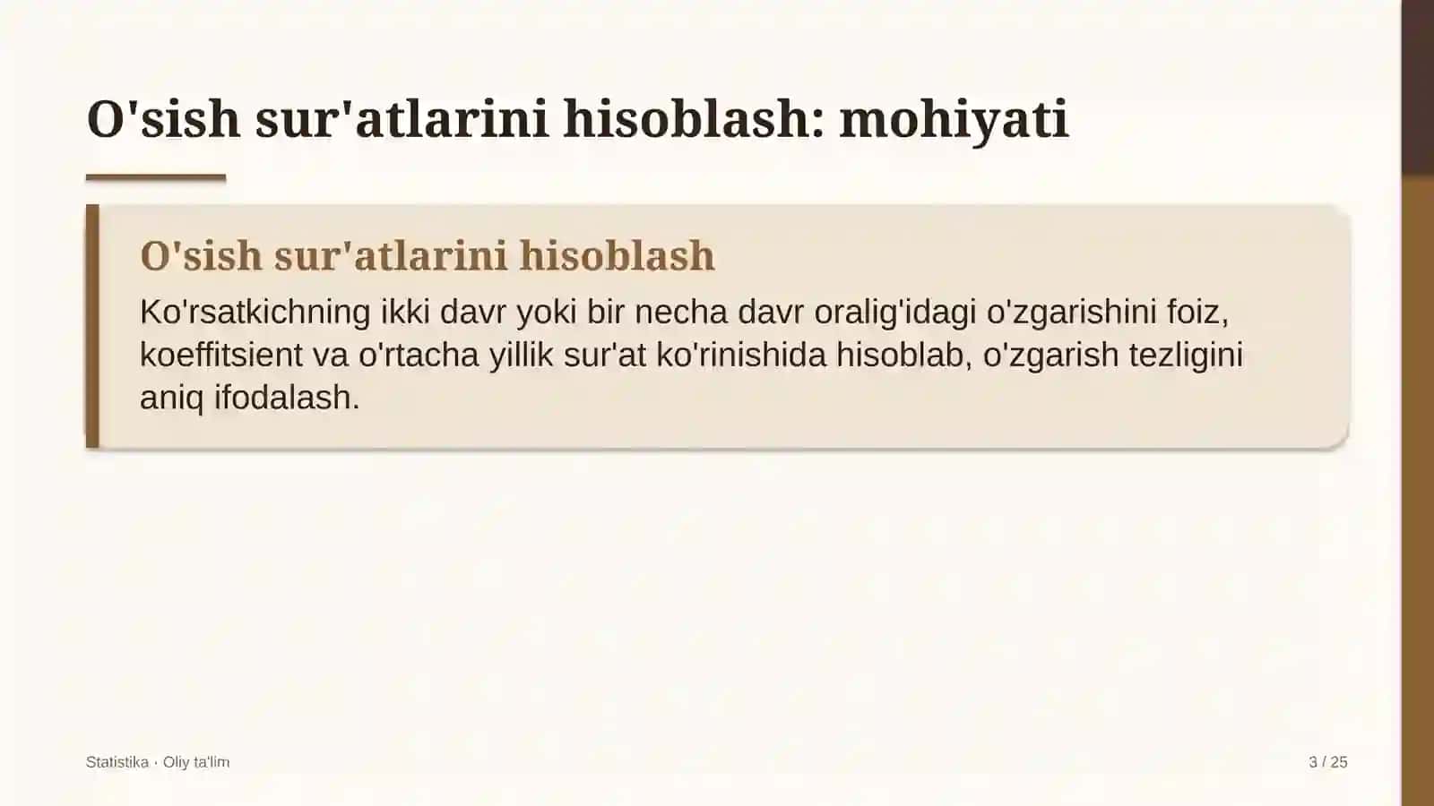 Madaniy-tarixiy turizmda o'sish sur'atlarini hisoblash 3