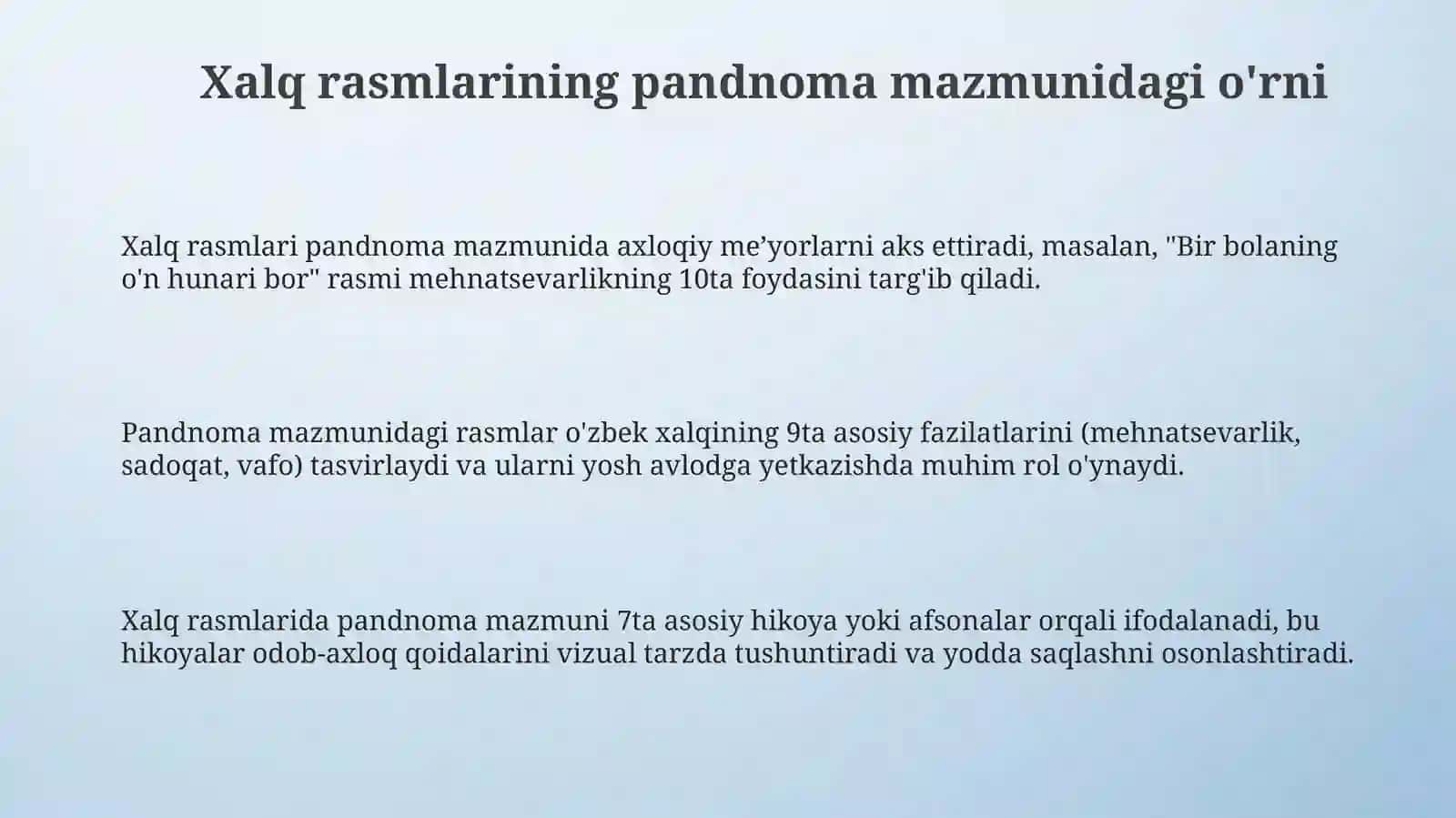Xalq rasmlarida axloqiy me'yorlar 3