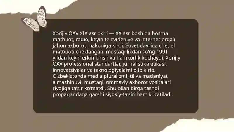 Xorijiy OAV ning media makondagi oʻrni 3