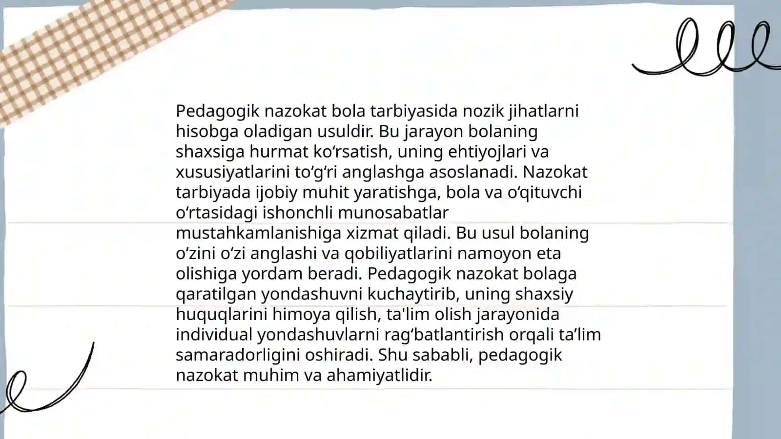 Pedagogik nazokat, va xushmuomalalik 3