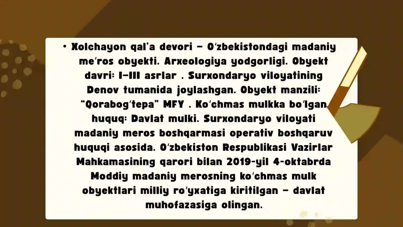 Xolchayon arxeologik yodgorligi 3