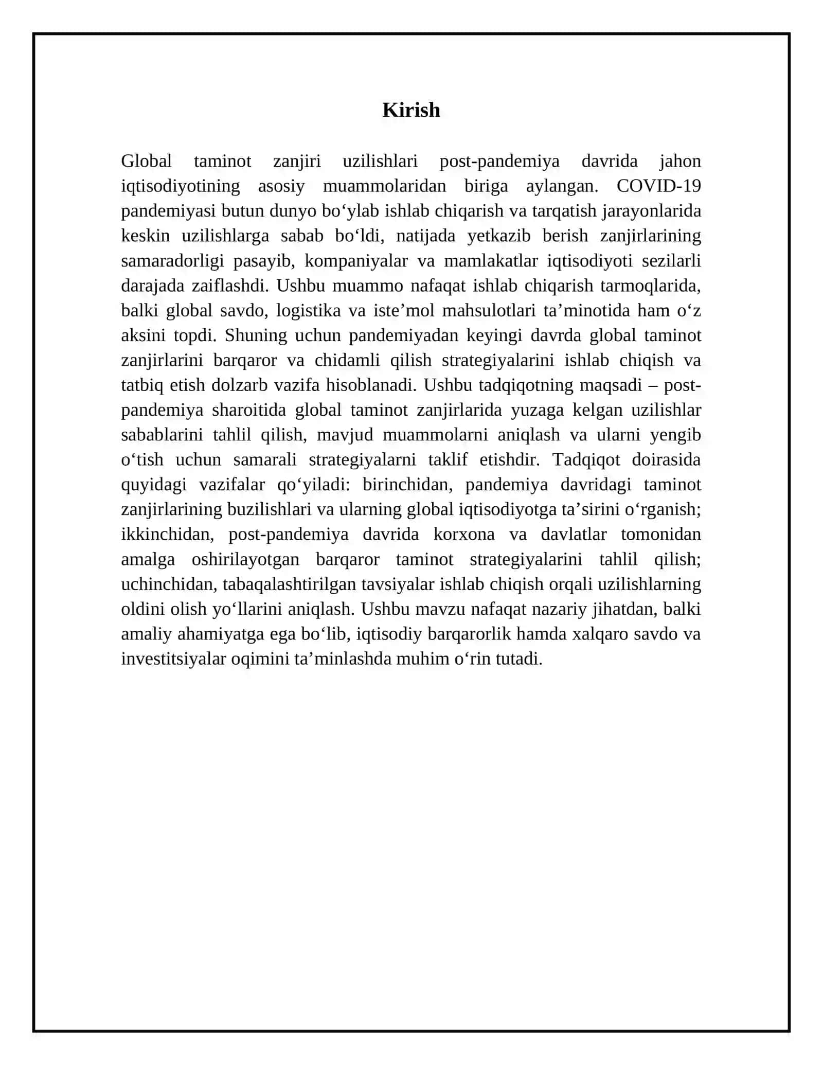 Global supply chain (taminot zanjiri) uzilishlari post pandemiya strategiyalari 3