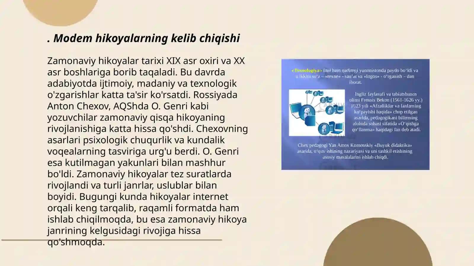 Modem hikoyalar bo'yicha prezintatsiya tayyorlash 3