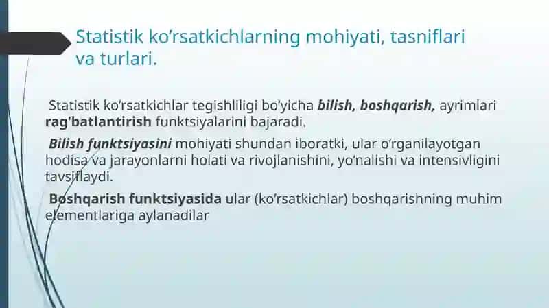 Statistik ko’rsatkichlar 3
