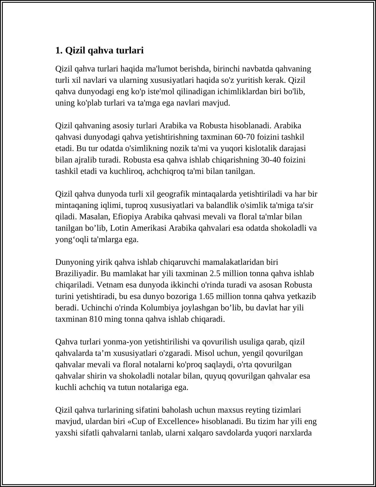 Qizil qahva turlari 3