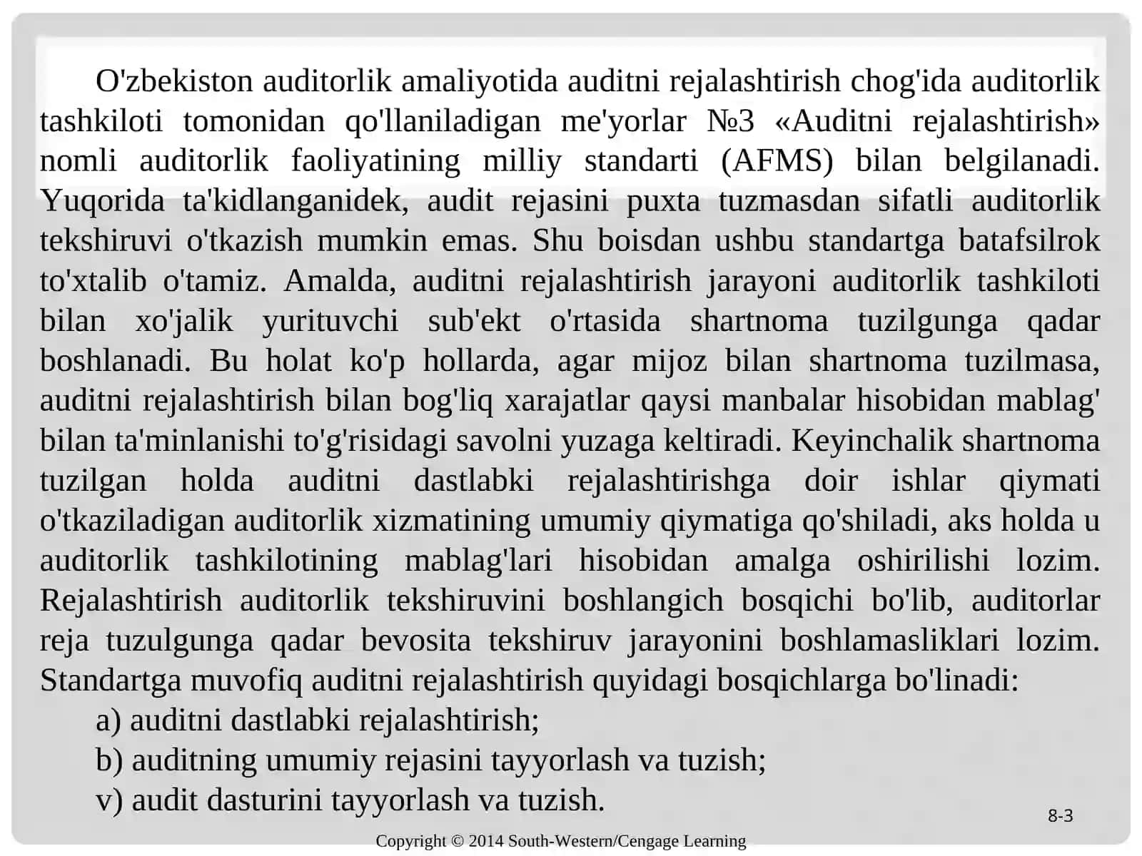 Auditorlik tekshiruvini rejalashtirish 3