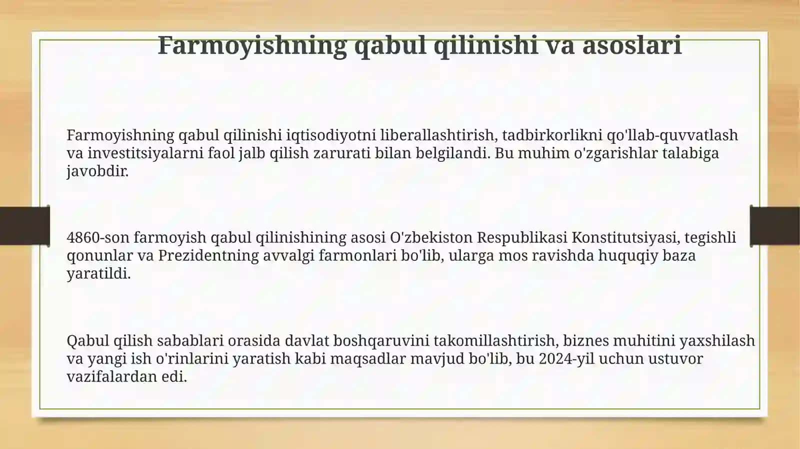 Farmoyishning 48 60 sonli qarori haqida 3