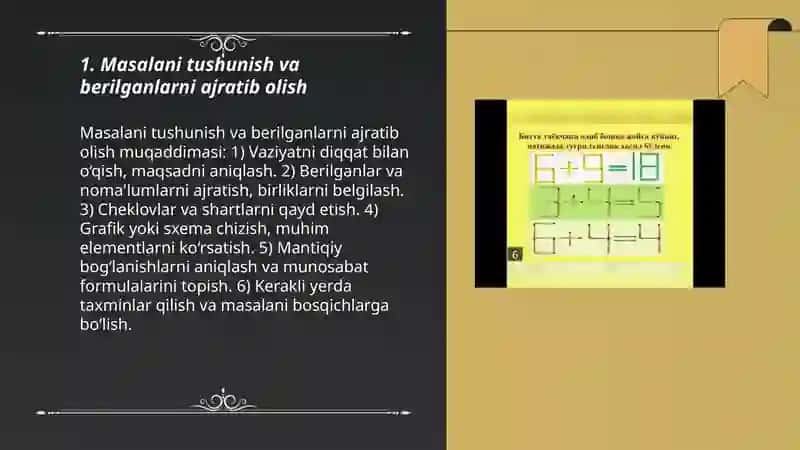 Amaliy masalalarni mantiqiy yoʻl bilan yechish 3