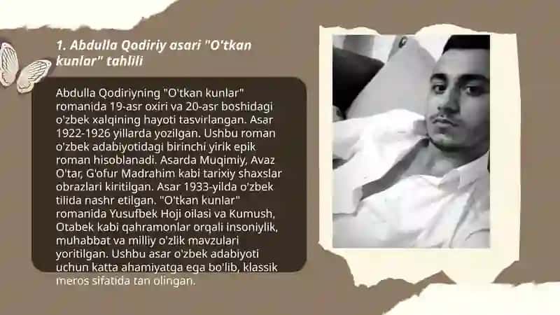 Abdulla Qodiriy asari "O'tkan kunlar" tahlili 3