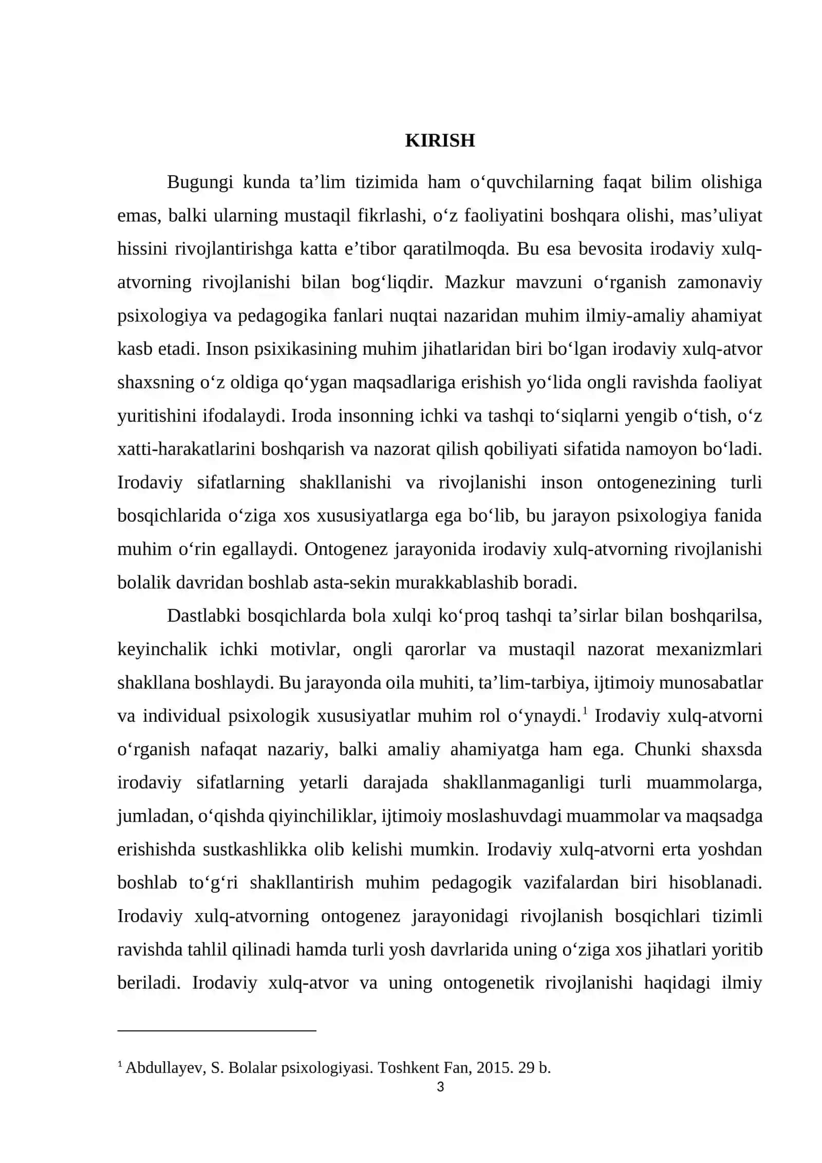 Irodaviy xulq-atvorning ontogenetik xususiyatlari 3