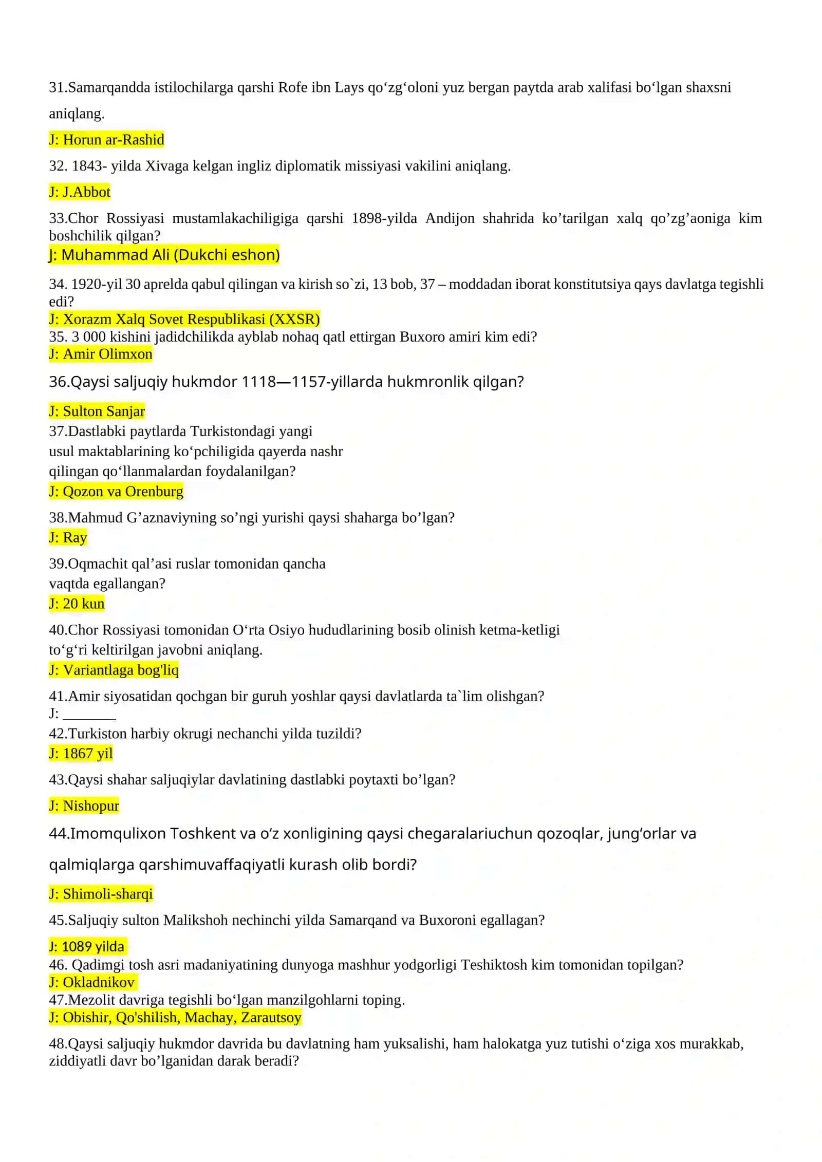 O’zbekiston tarixi va rivojlanish strategiyasi 3