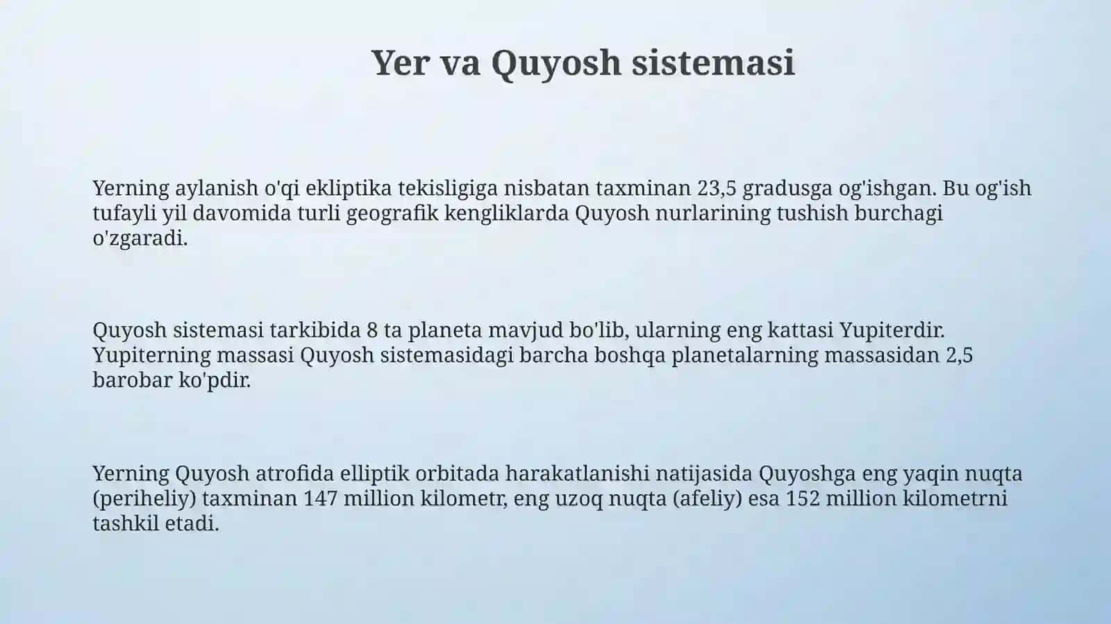 Yer va Quyosh Sistemasi 3