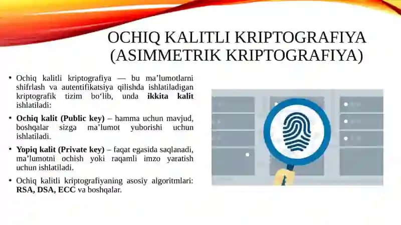 Ochiq kalitli kriptoalgoritmlarga asoslangan autentifikatsiya protokollari 3