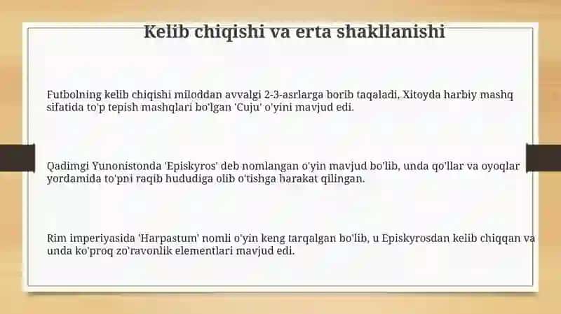 Futbolning kelib chiqishi va shakllanishi 3