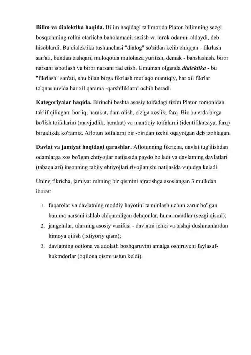 Aflotun falsafasi  (Platon) 3