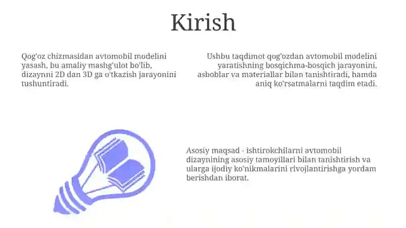Qog'ozdan avtomobil modelini yasash 3