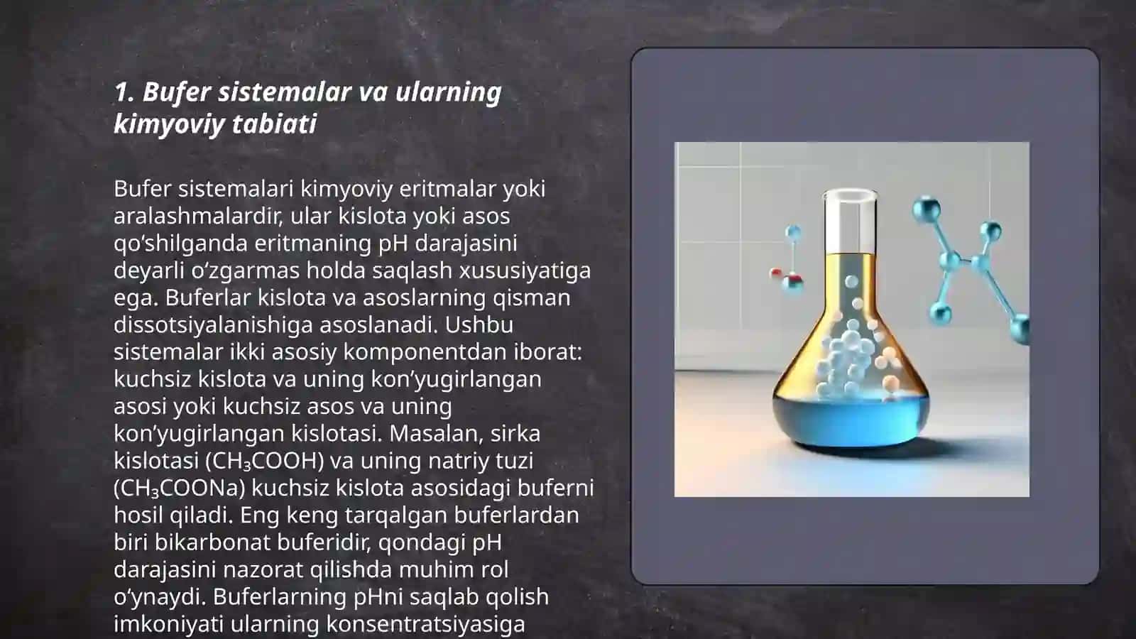 Bufer sistemalar va ularning kimyoviy tabiati 3