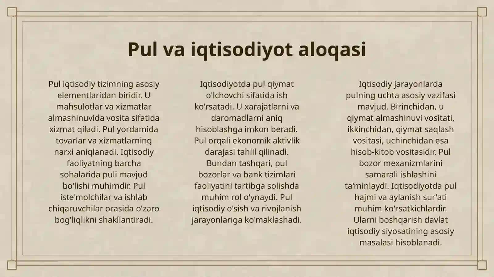 PUL FANINING MAQSADI 3