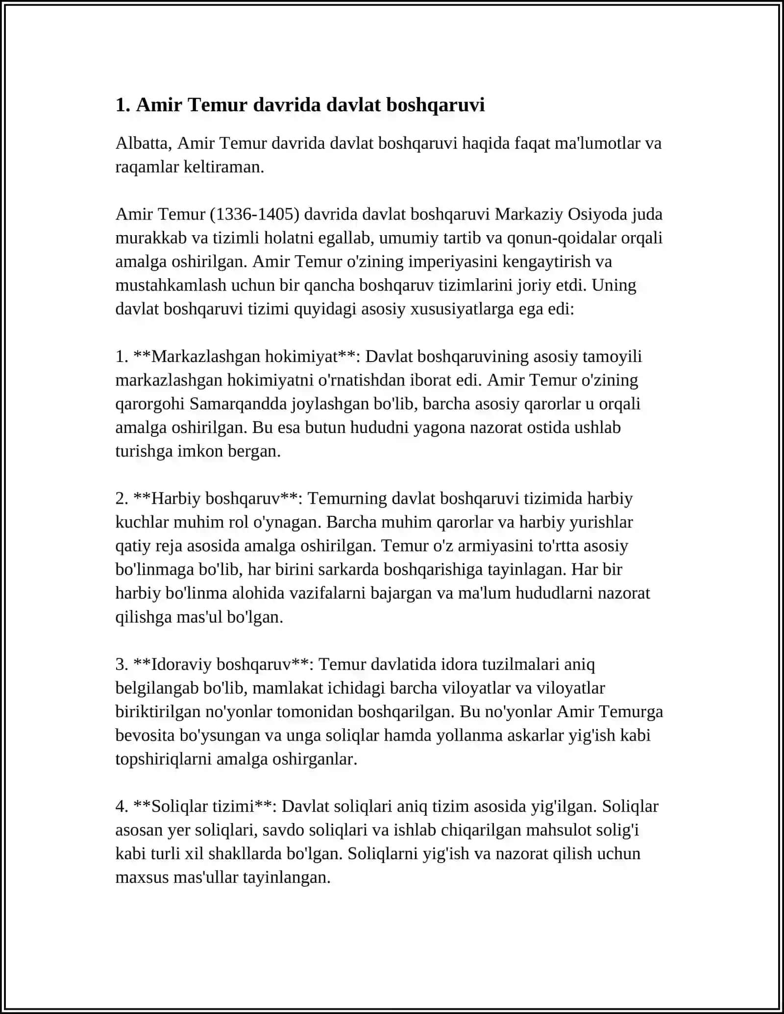 AMIR TEMUR TUZUKLARI HAQIDA MUSTAQIL ISH 3
