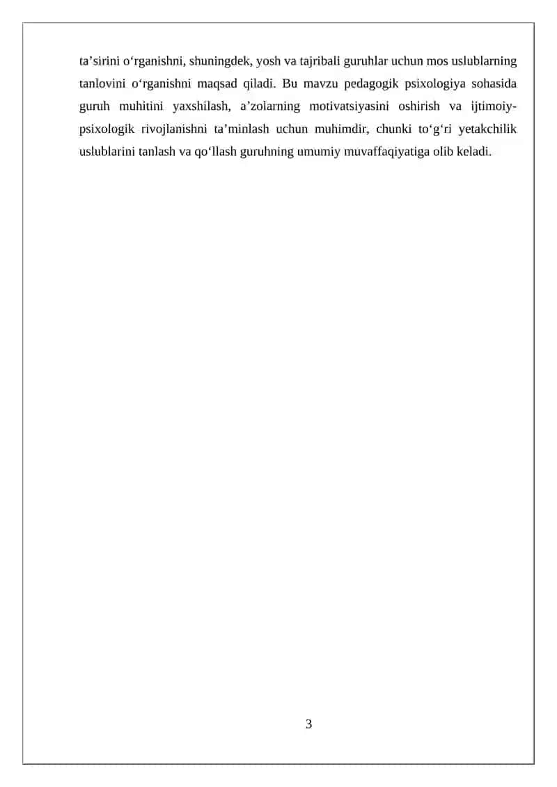 Guruhdagi yetakchilik uslublari 3