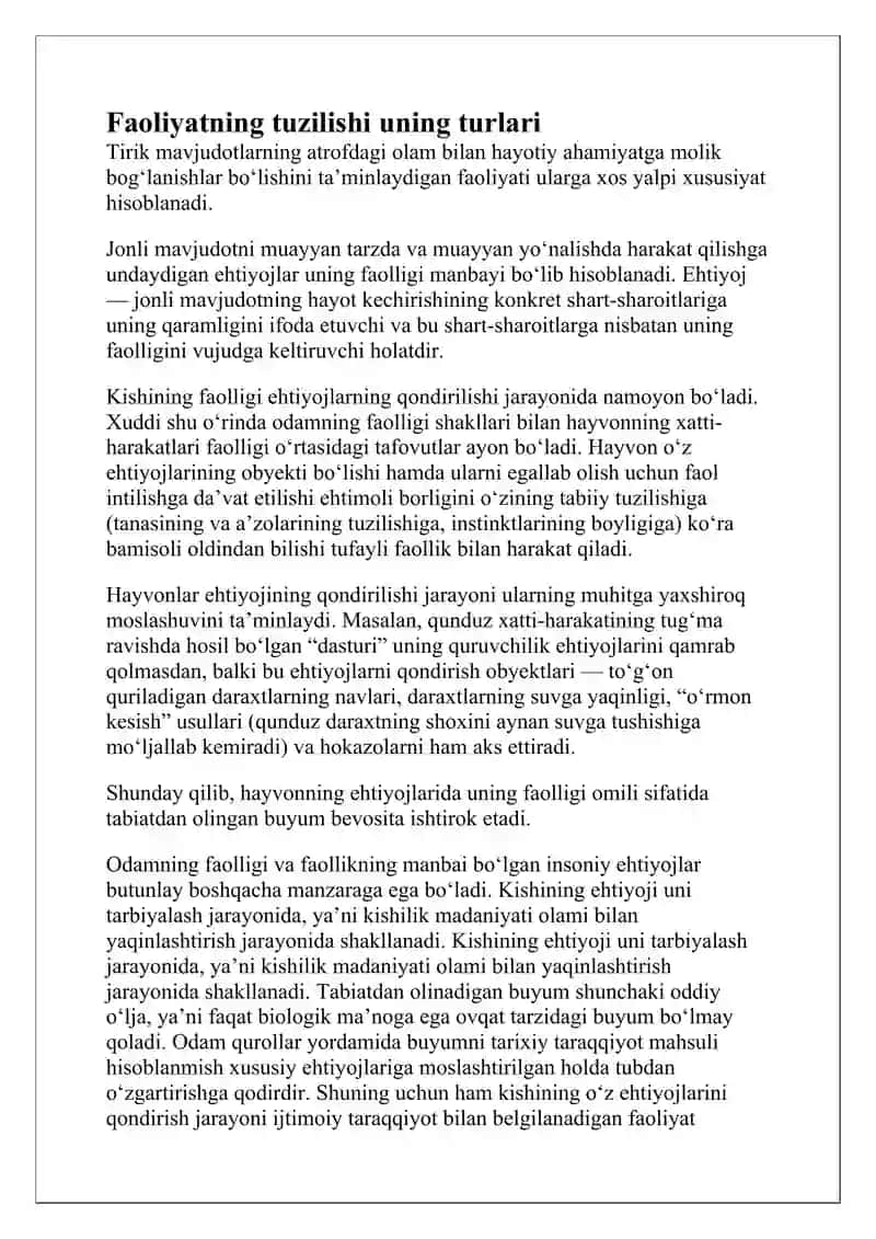 Faoliyat tuzilishi psixologik xususiyatlar 3