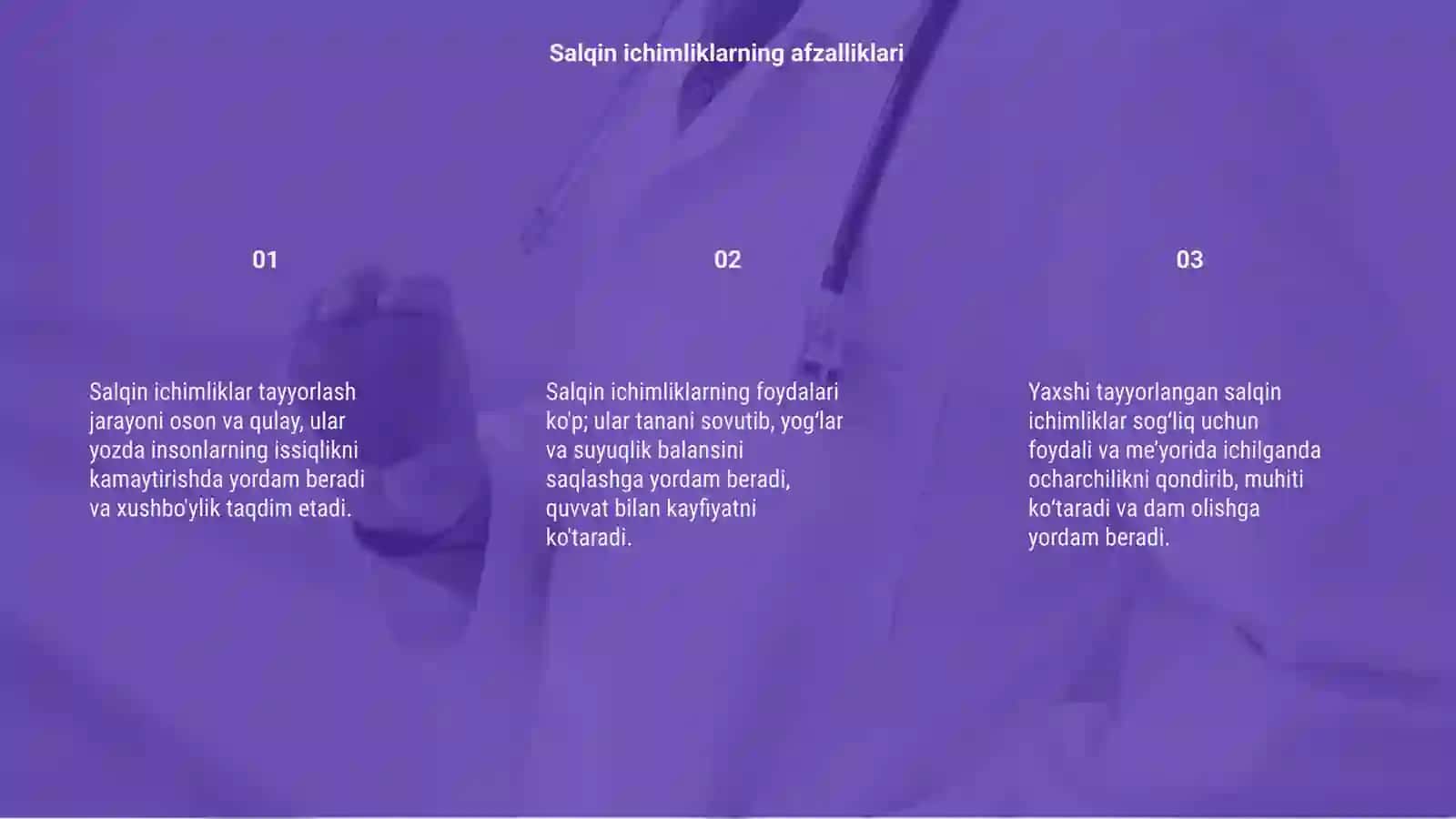 Salqin ichimliklar tayyorlash 3