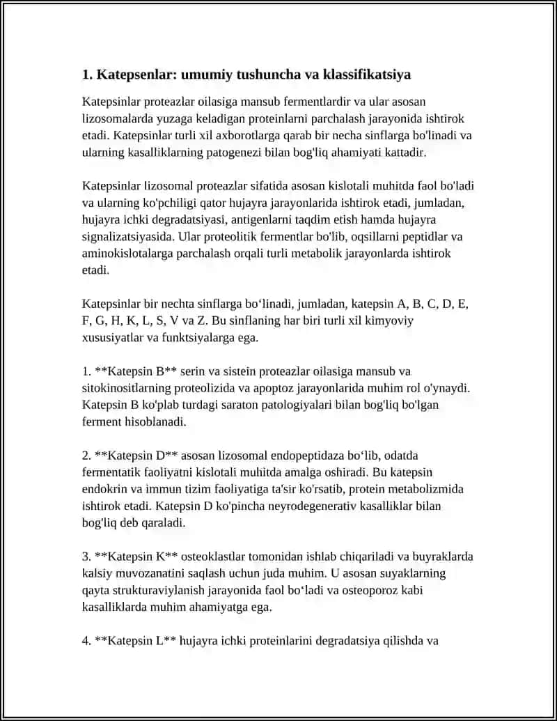 Katepsenlar va ularning klinik ahamiyati 3