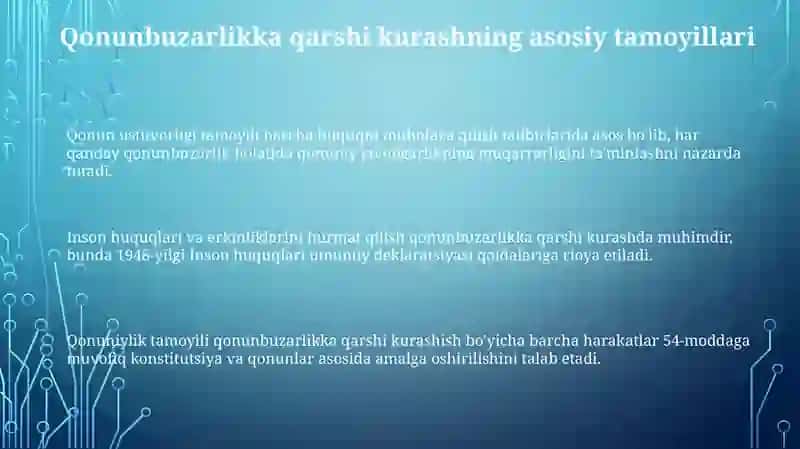 Qonunbuzarlikka qarshi kurash 3