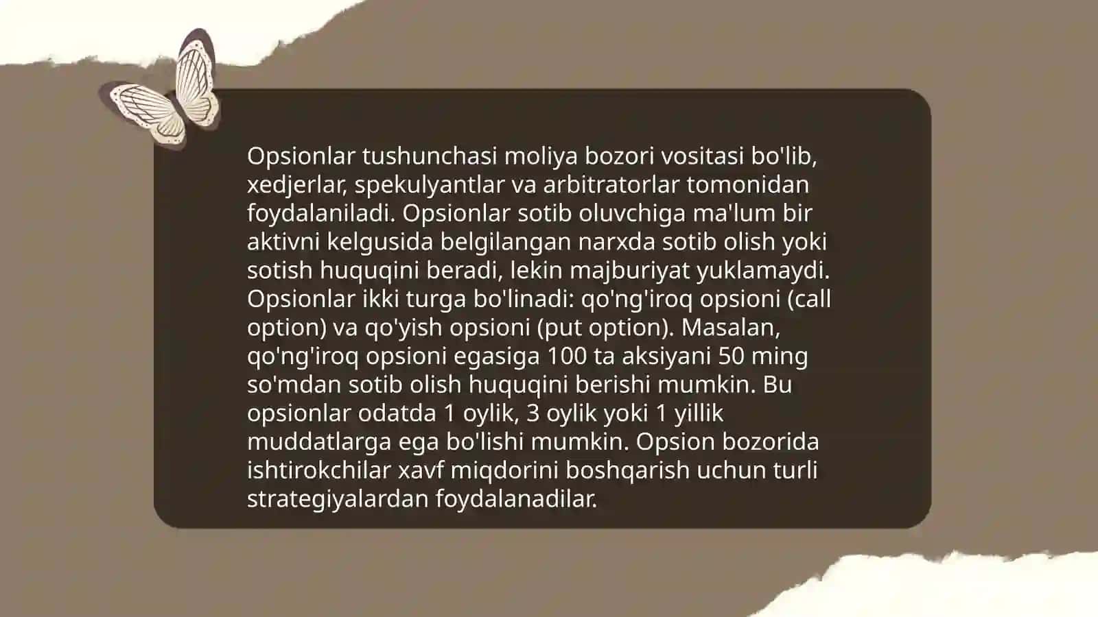 Opsionlar mohiyati va qoʻllanishi 3