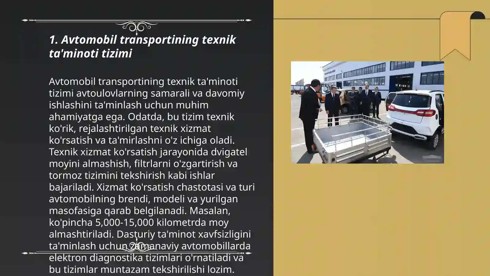Avtamabil transportini maxsus jixozlariga TXK tizimi 3