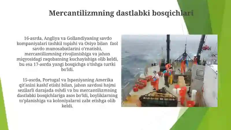 Mercantilizmning rivojlanish bosqichlari 3