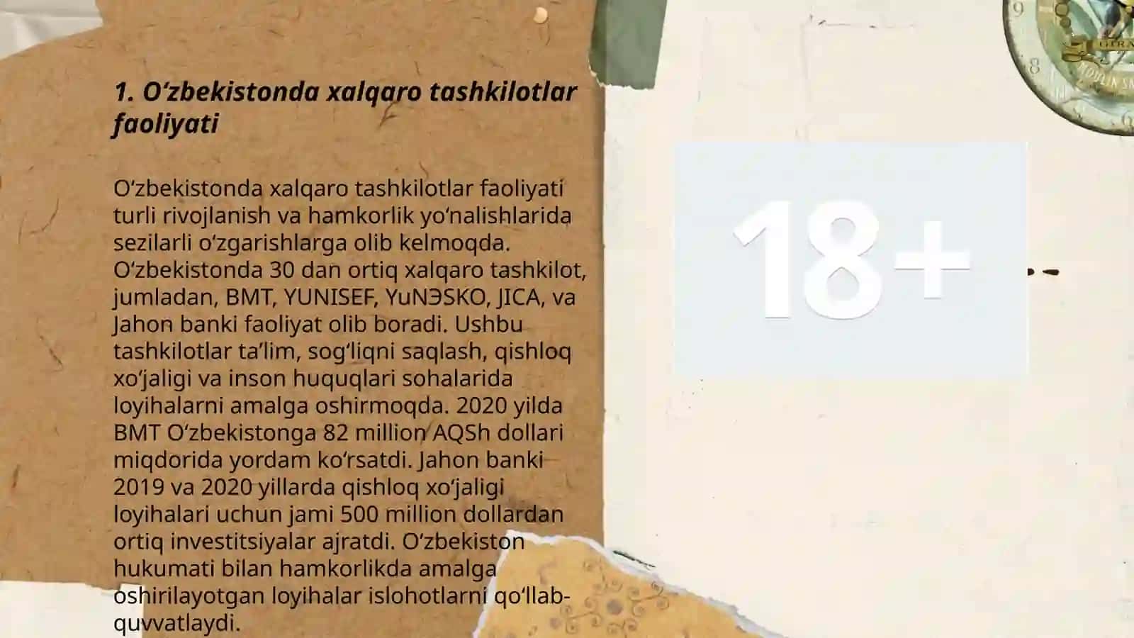 O‘zbekistonda xalqaro tashkilotlar bilan hamkorlik 3