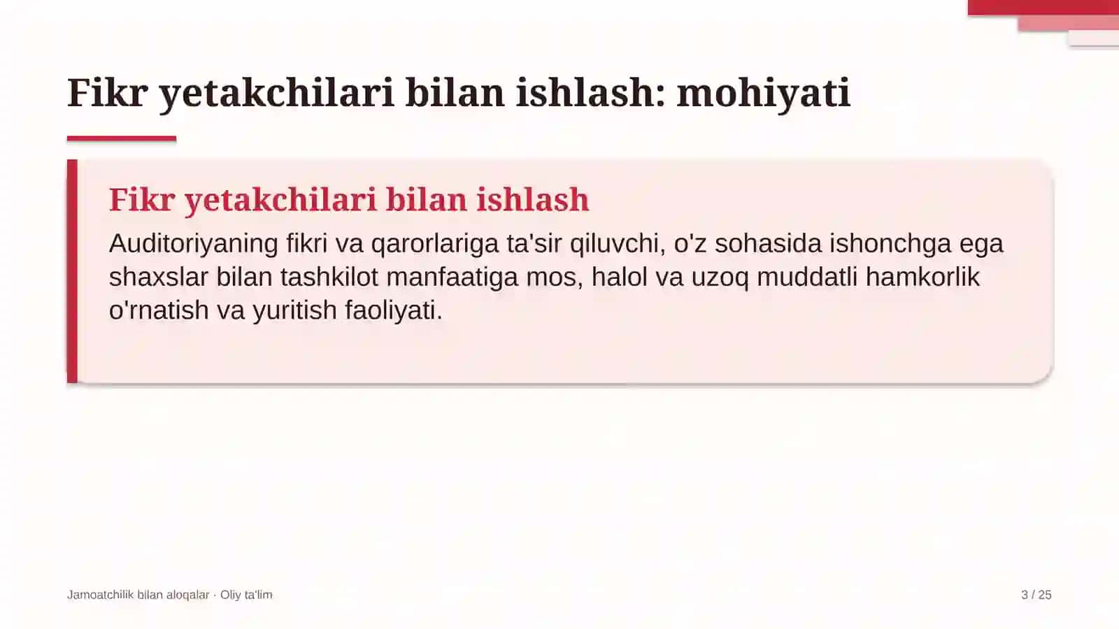 Faktoring kompaniyalarida fikr yetakchilari bilan ishlash 3
