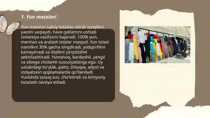 Issiqlik saqlovchi mato turlari 3