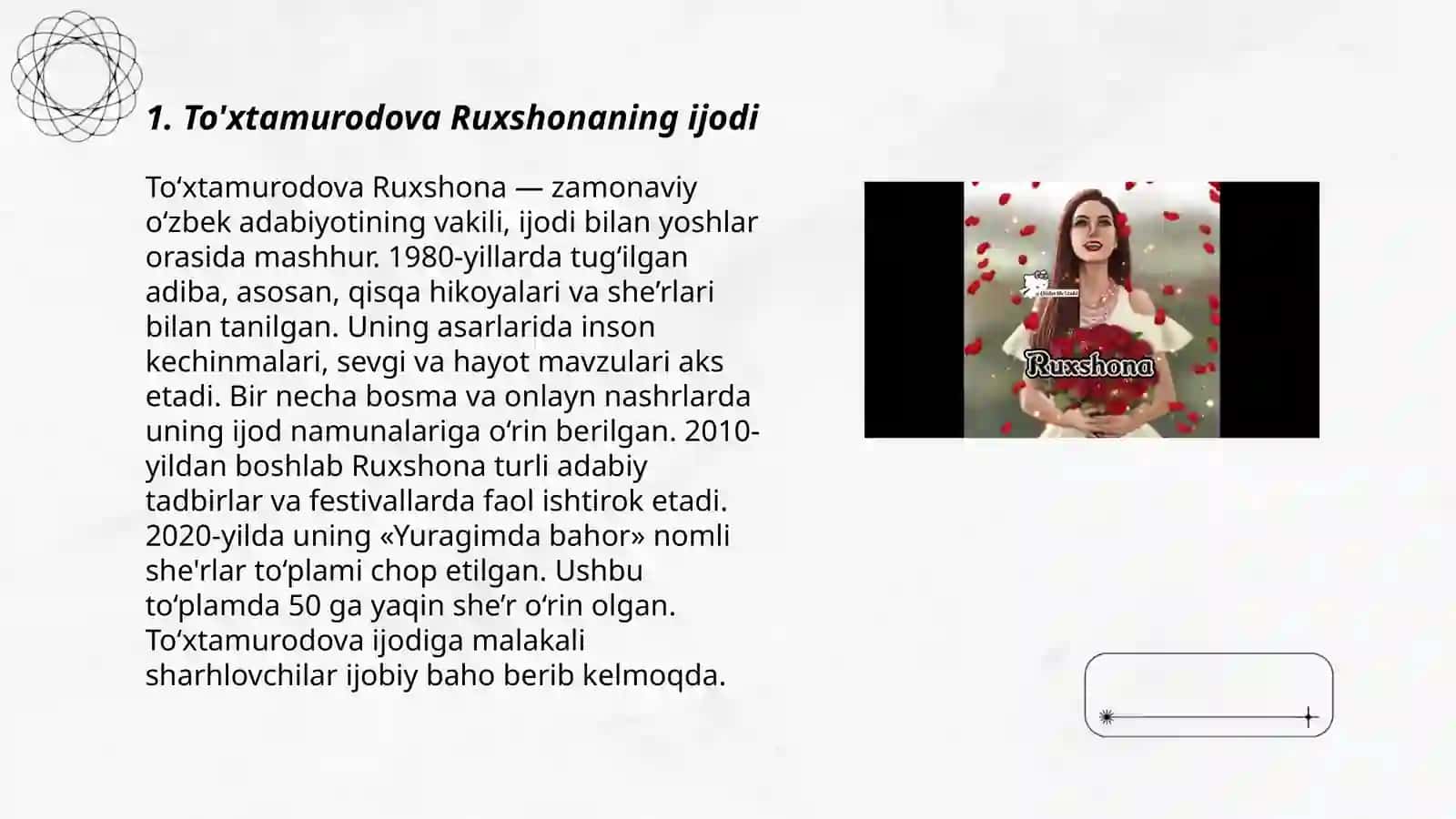 To’xtamurodova Ruxshonaning ijodi 3