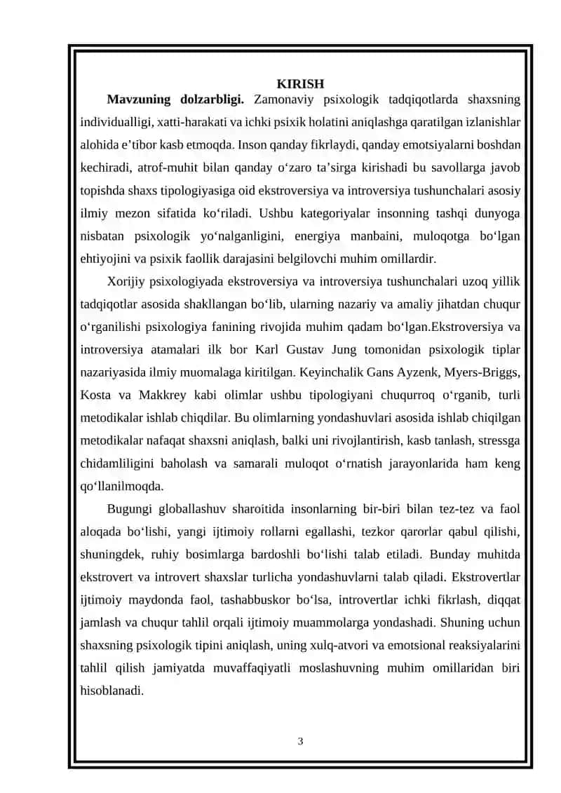 XORIJ PSIXOLOGIYASIDA EKTROVERSIYA VA INTROVERSIYA 3