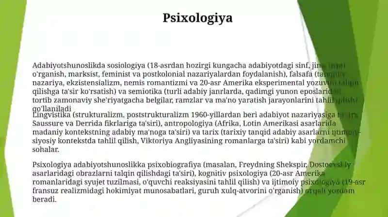 Adabiyotshunoslik yordamchi sohalari 3