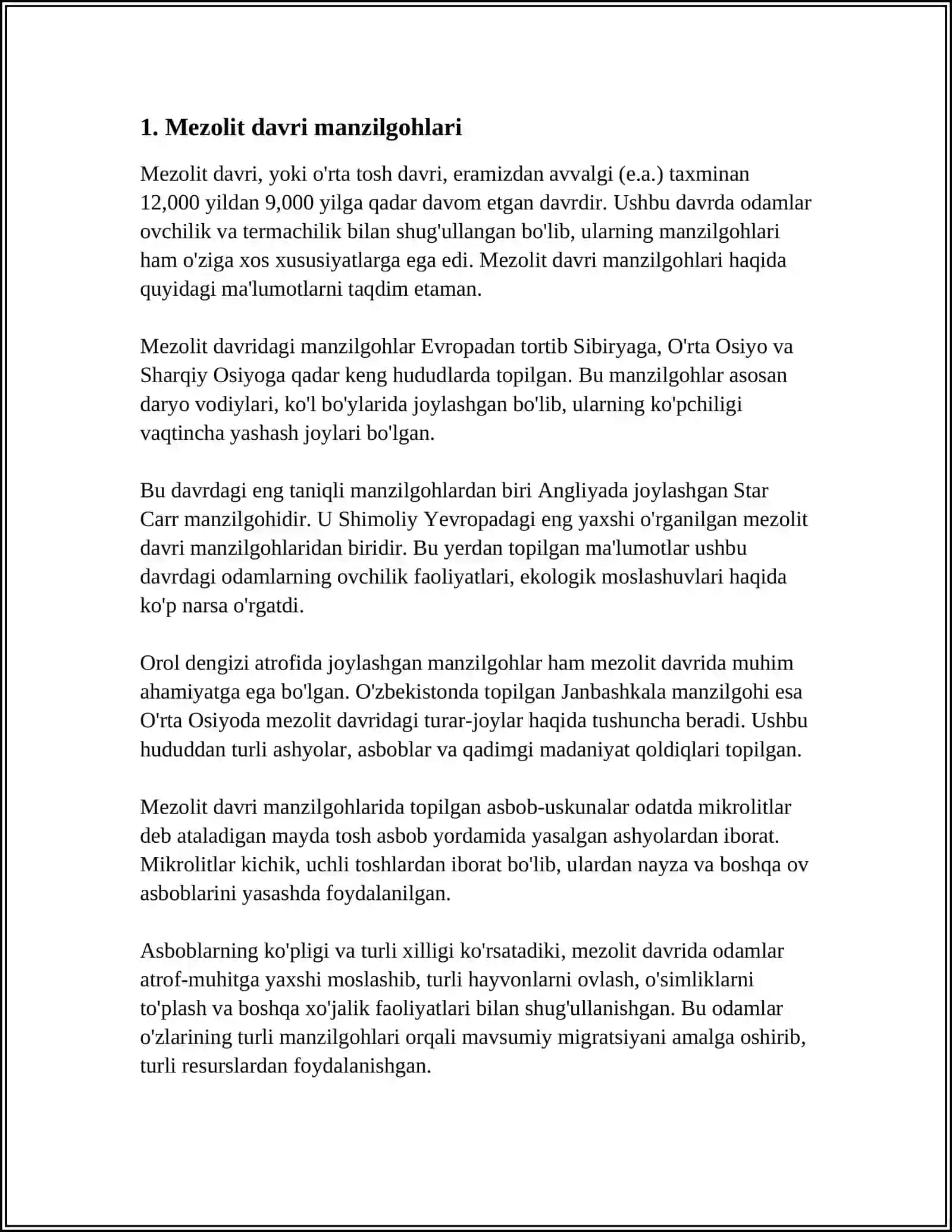 MEZOLIT VA NEOLIT DAVRI MANZILGOHLARI 3