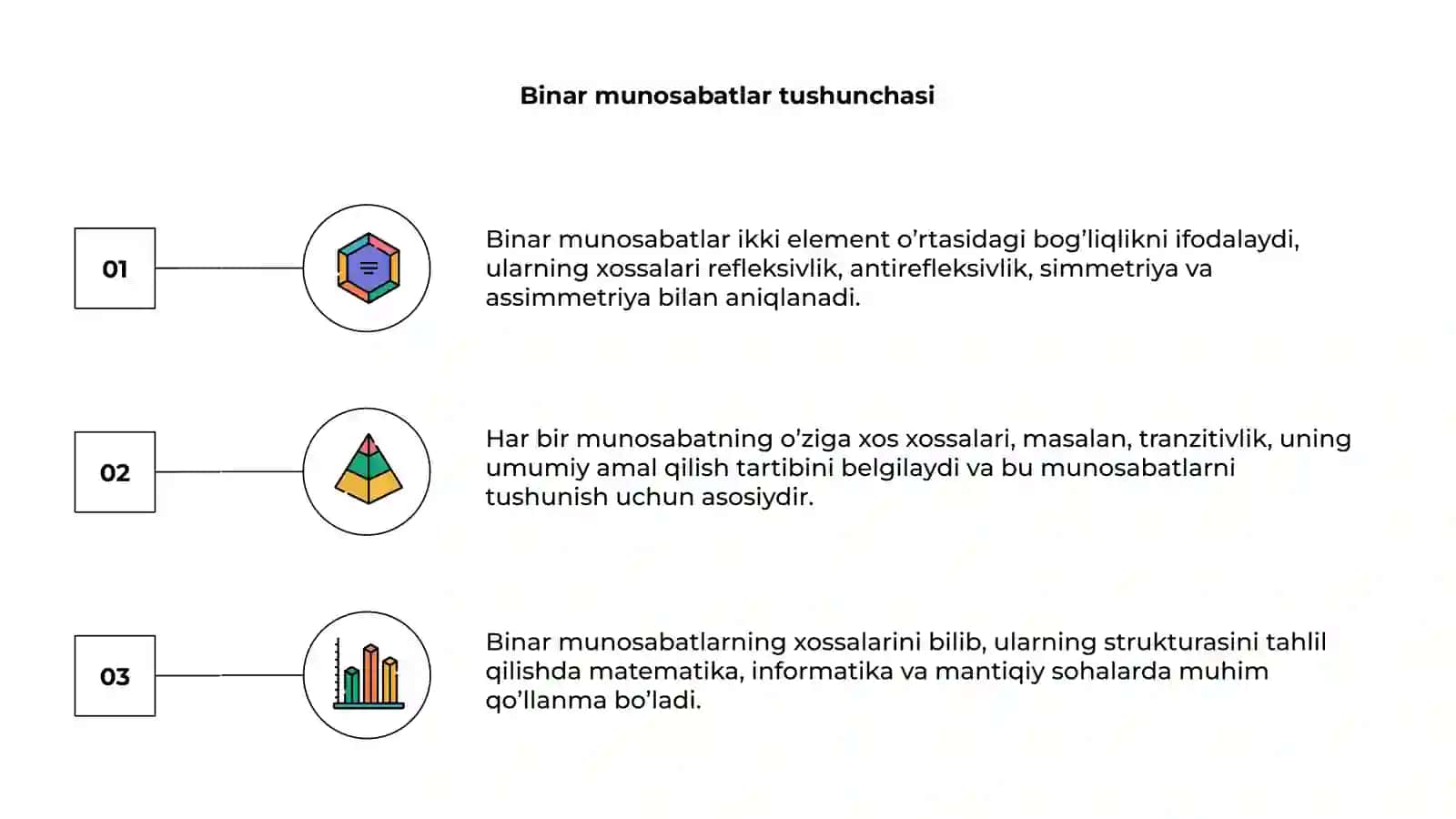 Binar munosabatlar va ularning xossalari 3