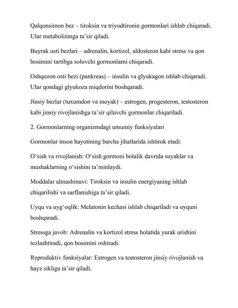 ENDOKRIN TIZIMI FAOLIYATI VA ULARNING INSON ORGANIZMIGA TA’SIRI 3