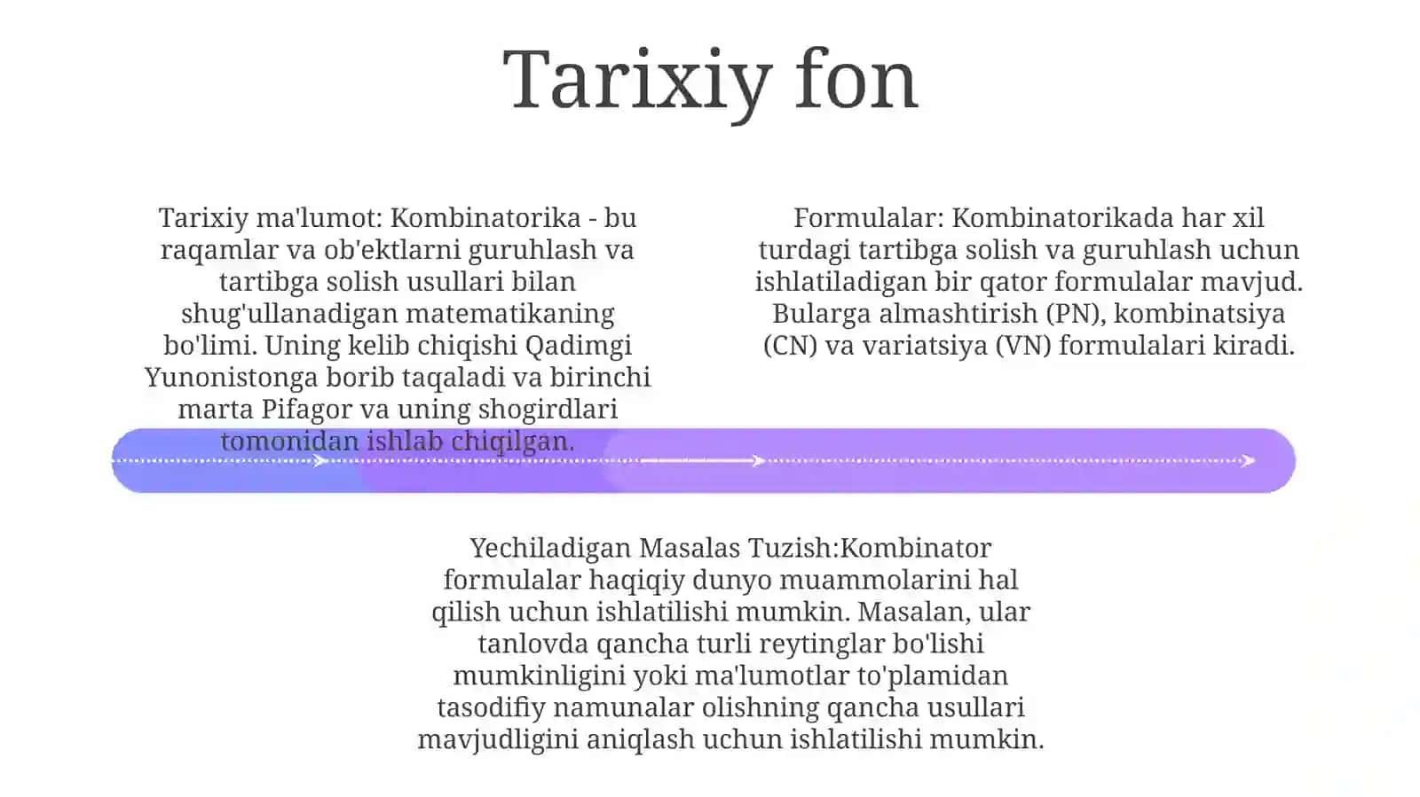 Kombinatorika Mavzusidagi Formulalar Yechiladigan Masalalar Tuzish 3