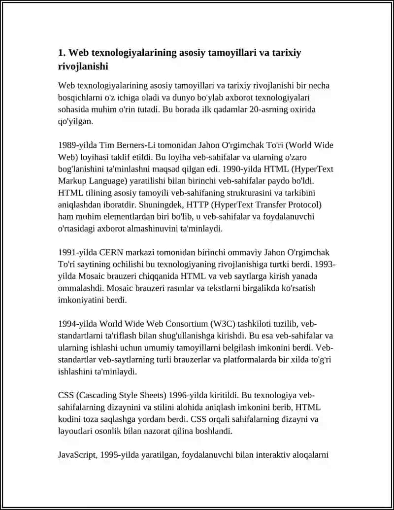 WEB TEXNALOGIYALAR,WEB ILOVALAR BROWSERLAR 3