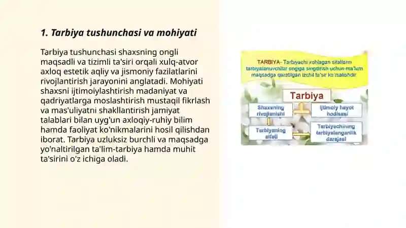 Tarbiya jarayonining mohiyati va mazmuni 3
