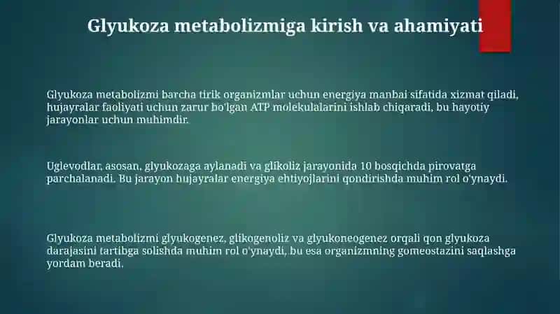 Glukoza metobalizmi va uning ahamiyati 3