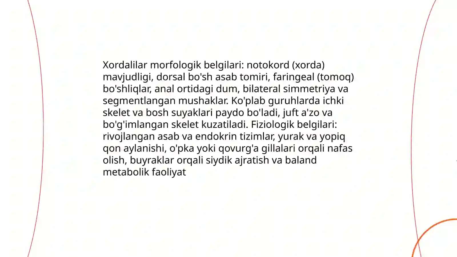 Xordalilar tipining umumiy tavsifi va sistematikasi 3