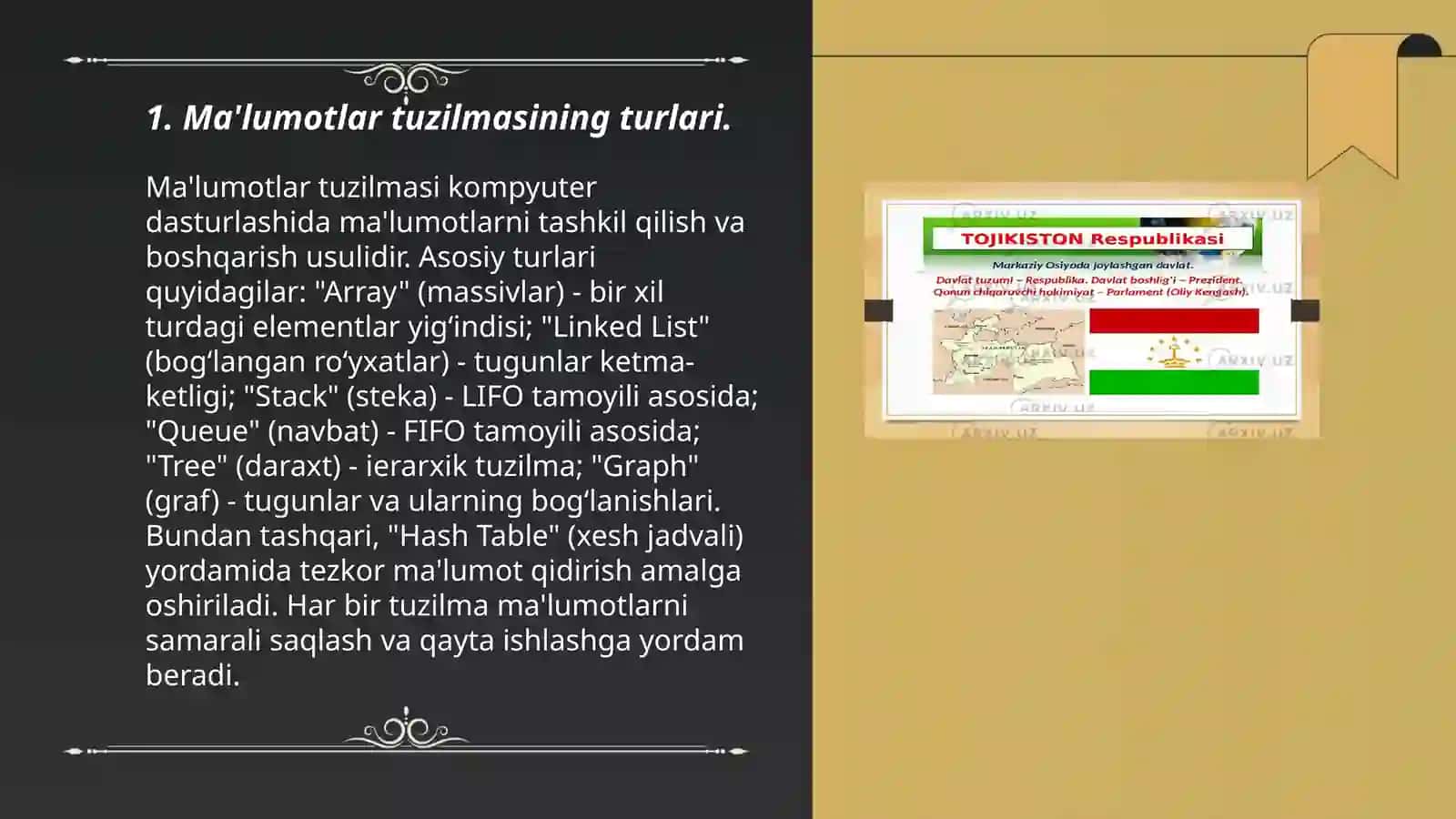 Ma'lumotlar tuzilmasi va uning metodlari bilan ishlash 3