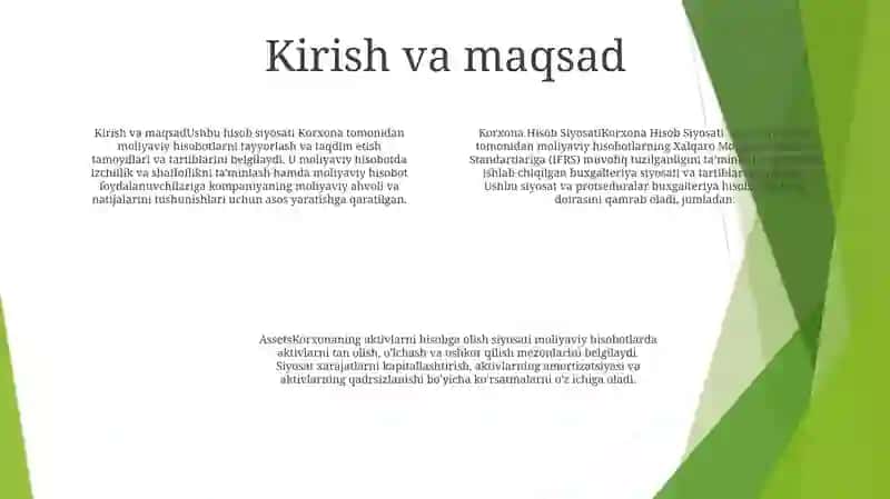 Korxona Hisob Siyosati 3