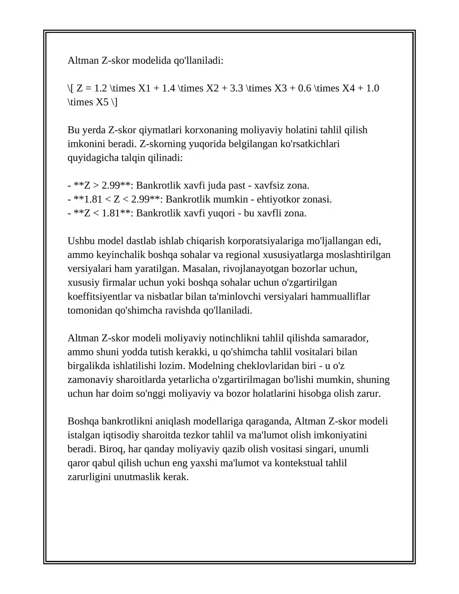 BANKROTLIKNI ANIQLASHNING TURLI MODELLARI 3