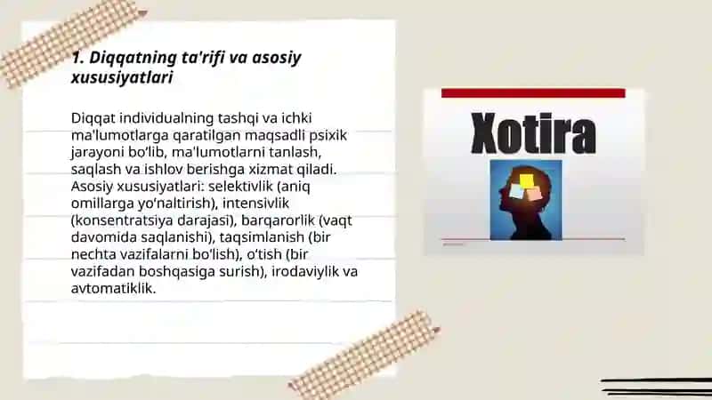 Diqqat va xotira 3