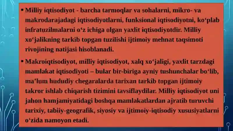 Milliy iqtisodiyot va Uning makroiqtisodiy o’lchamlari 3